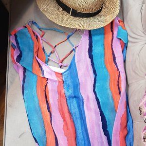 NWT Palisades Beach Club Swim Coverup   Multicolor Size XL/XXL